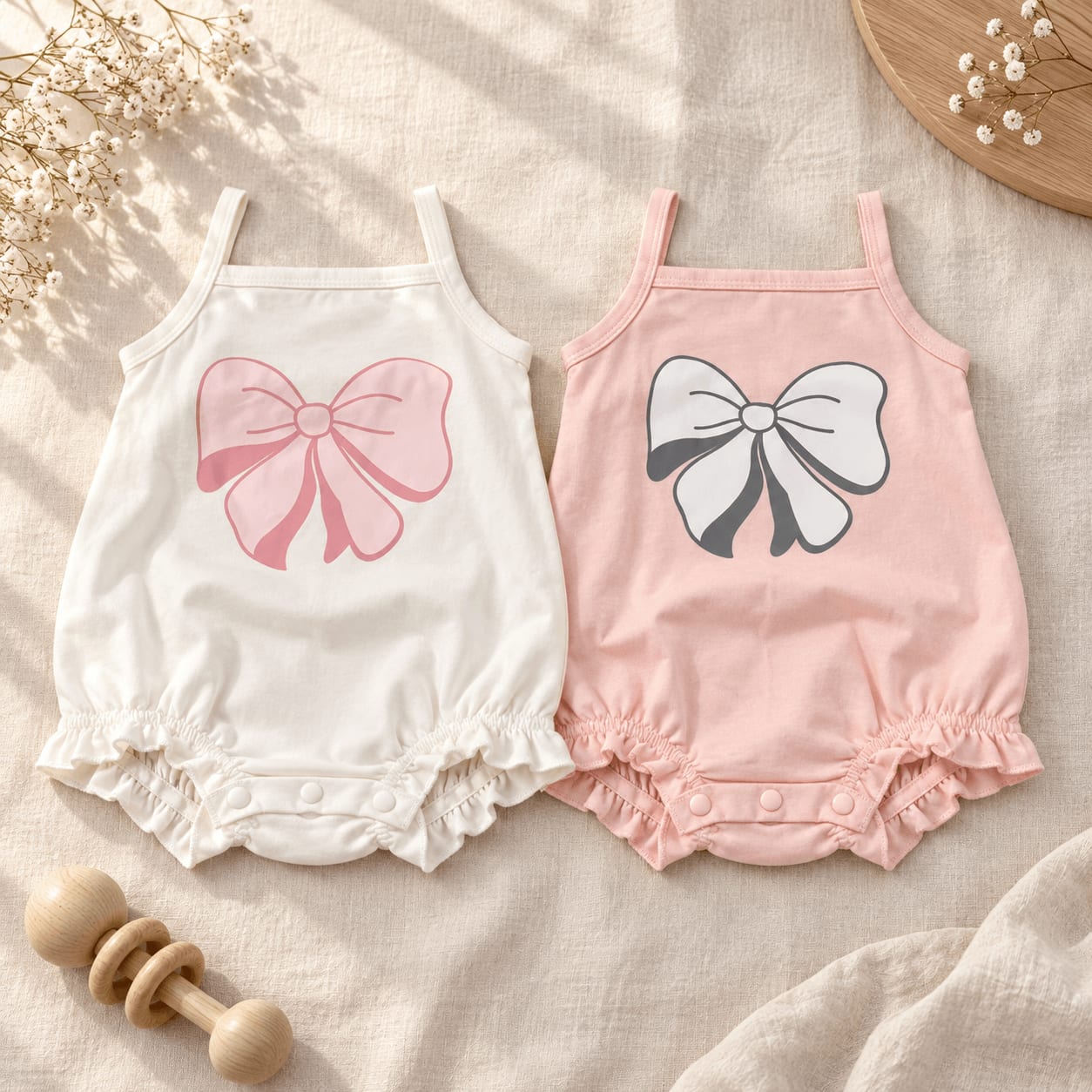 Sweet Bow Ruffle Cami Baby Bodysuit