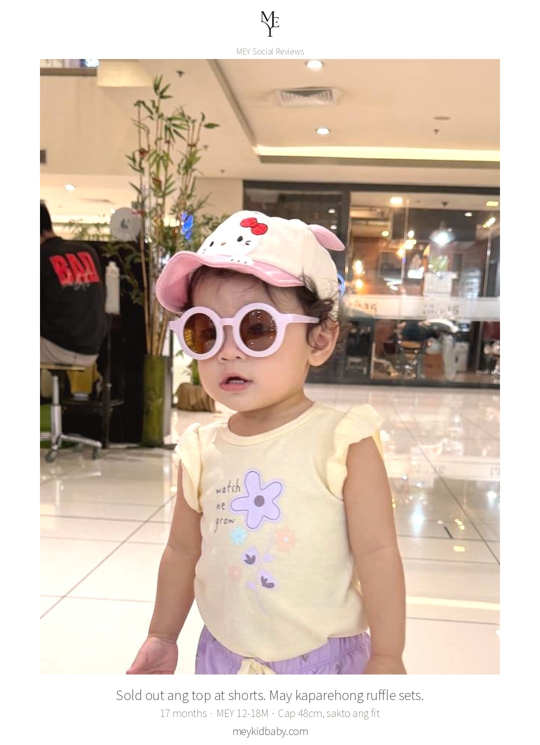 17-month-old na batang suot ang MEY character cap habang namamasyal sa mall 7